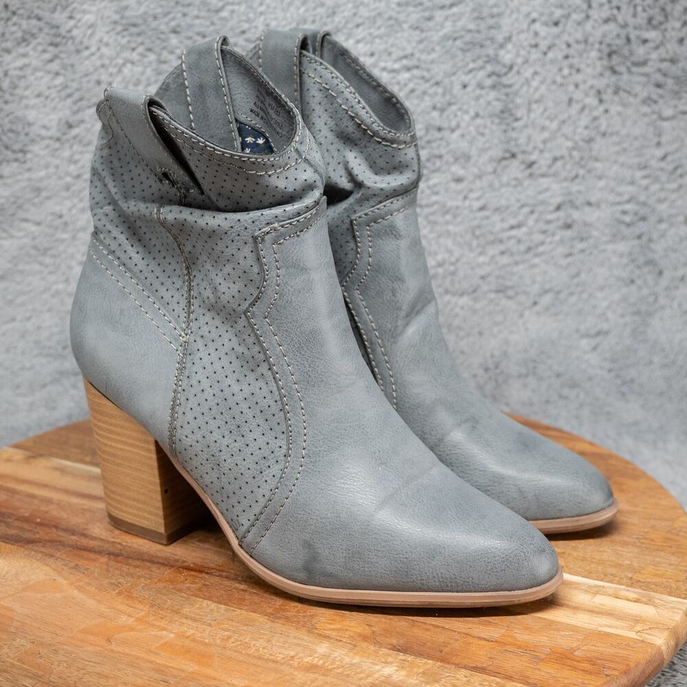 True‎ Craft Harmonize Slouchy Mid Western Ankle Boots Block Heel Size 6 M